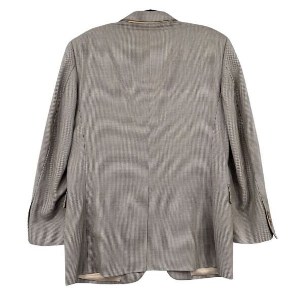Jos‎ A Bank Gordon Brown Wool Houndstooth Blazer Suit Jacket Mens Size 41R - Picture 2 of 11